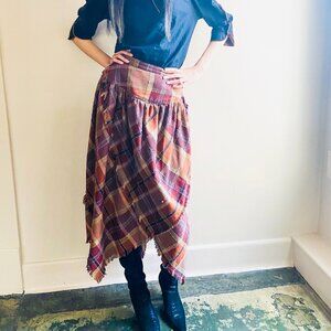 1980s Giorgio Sant'Angelo Plaid Maxi Skirt
